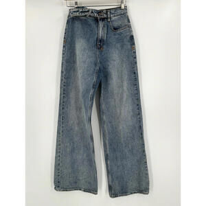 Ksubi Womens Haven Blue Y2K Denim Wide Leg Dettached Jeans Sz 26